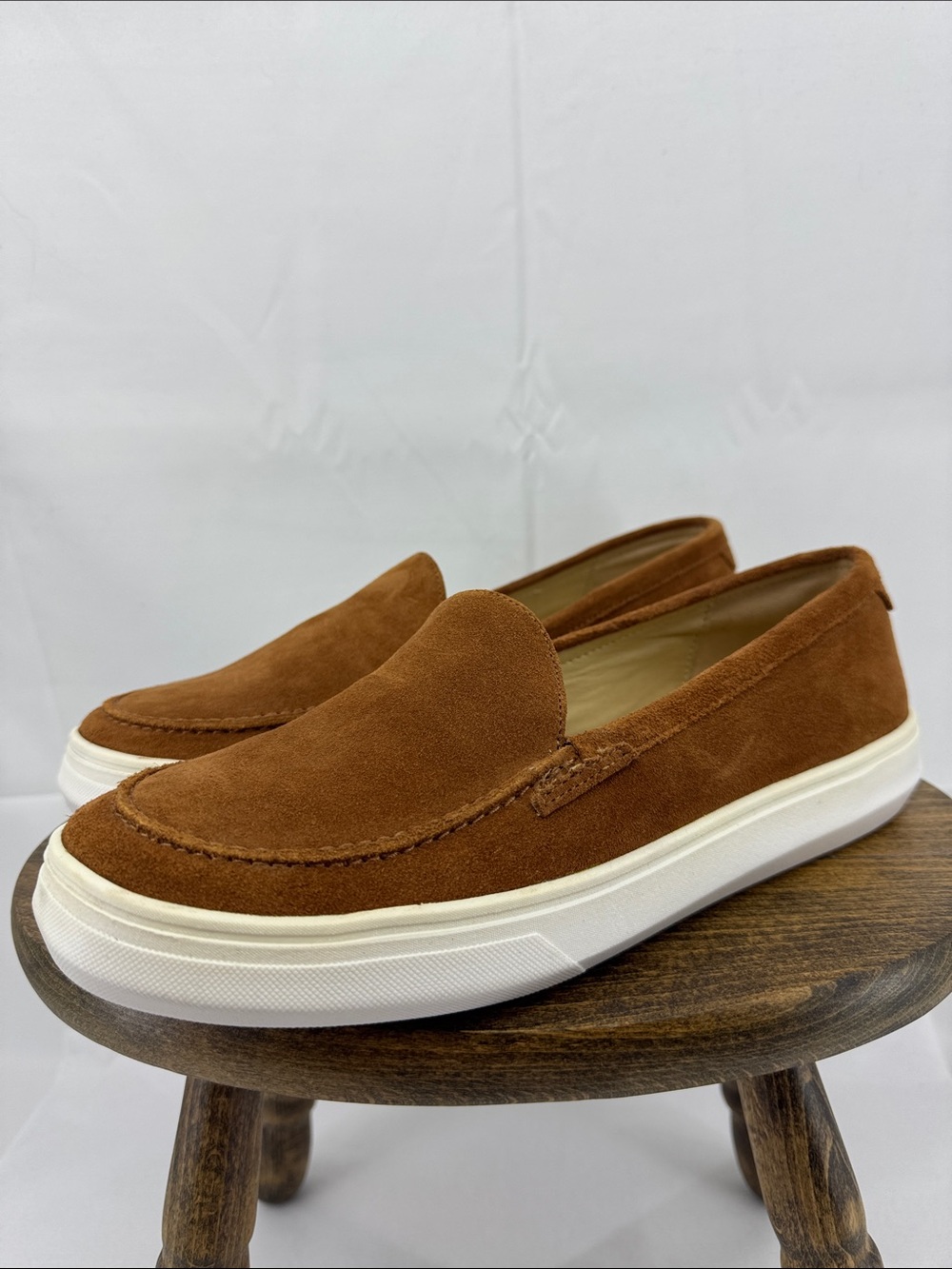 EUC Portland Leather Patina Zoe Womens Camel Suede Slip-on Chunky Loafers, sz 9